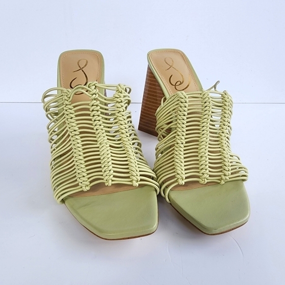 NEW Sam Edelman Laurette Light Green Block Heel Mule Sandal Size 6.5 - Picture 6 of 13